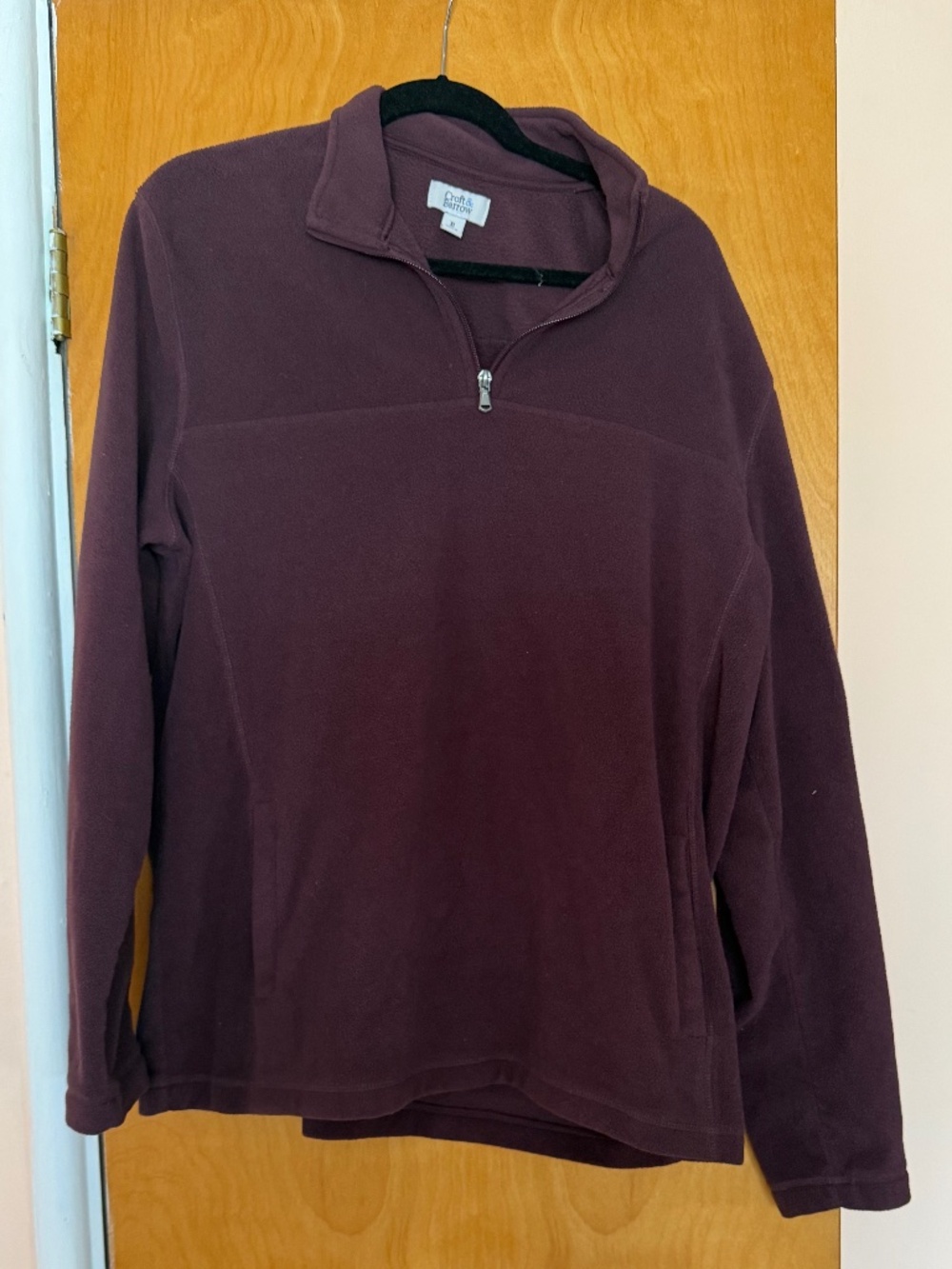 Mens Croft & Barrow Maroon Fleece Quarter Zip, Size XL